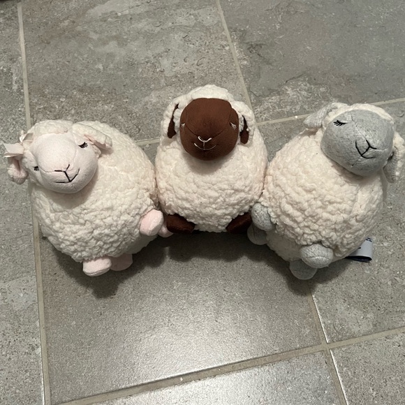BATH BODY WORKS 8” Plush Softest Lamb Sheep Lambie Cream Gray Brown Pink Face - Picture 3 of 8